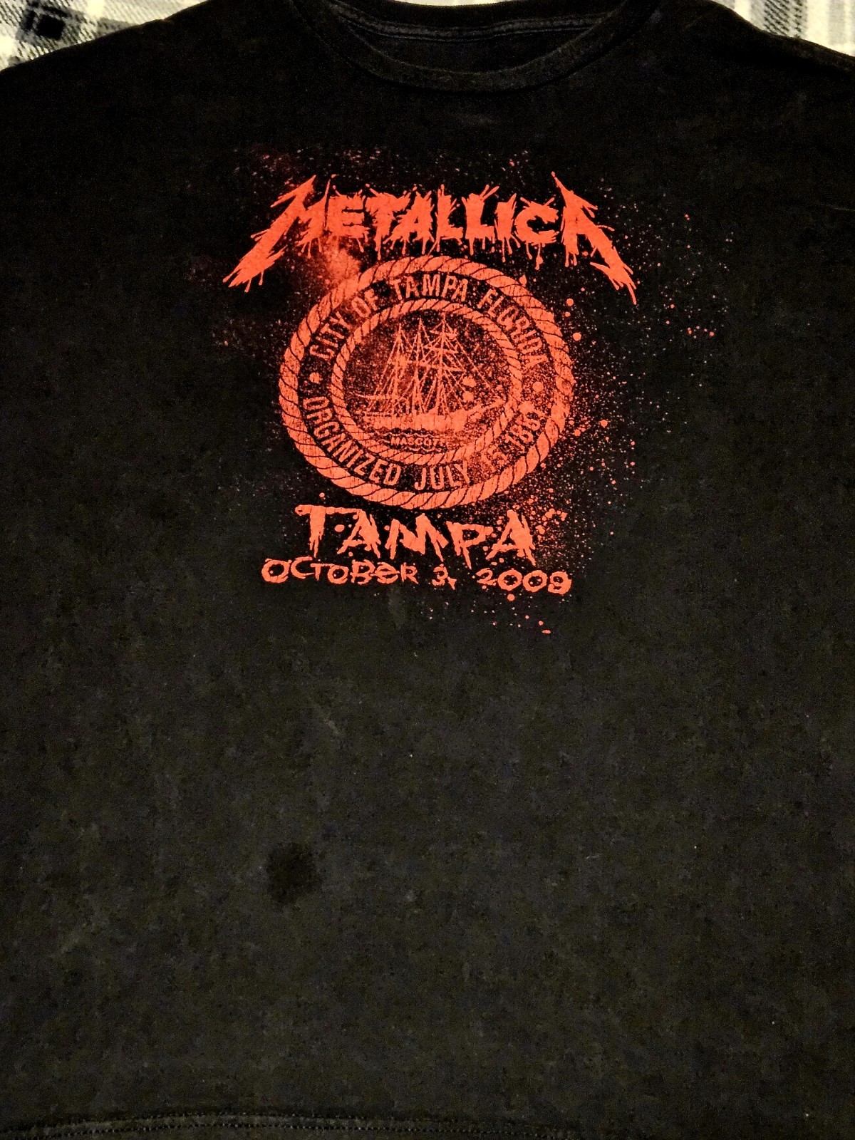 METALLICA 2009 TAMPA DEATH MAGNETIC EVENT TEE 2XL 10/3/09 RARE!!
